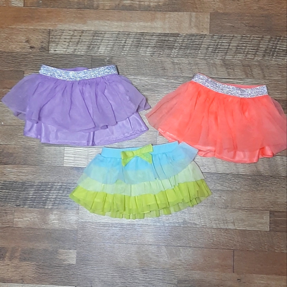 3 girls tutu skirts sz 12mo-18mo